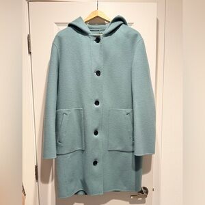Theory Hooded Patch Pocket Wool Coat